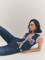 True Religion Dress Blue Sporty Terry Polo Jacket - Image 4 of 6
