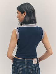 True Religion Dress Blue Sporty Terry Polo Jacket - Image 6 of 6