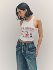 True Religion Optic White Buddha Goddess Tank - Image 1 of 6