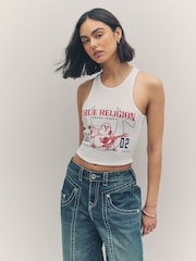 True Religion Optic White Buddha Goddess Tank - Image 2 of 6