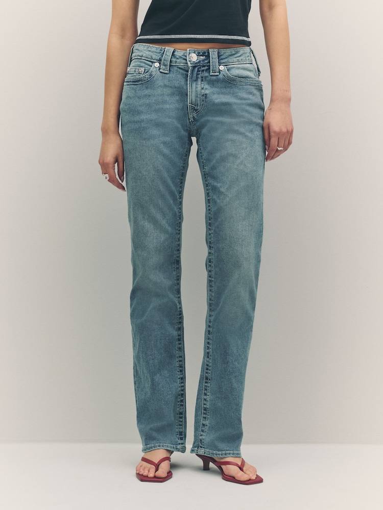 True Religion Peak Spot Billie Mid Rise Straight Jeans - Image 1 of 6 True Religion Peak Spot Billie Mid Rise Straight Jeans - Image 1 of 6