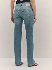 True Religion Peak Spot Billie Mid Rise Straight Jeans - Image 3 of 6