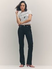 True Religion 2SB Black Rinse Billie Mid Rise Straight Jeans - Image 1 of 6