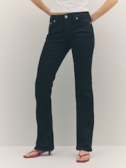 True Religion 2SB Black Rinse Billie Mid Rise Straight Jeans - Image 3 of 6