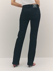 True Religion 2SB Black Rinse Billie Mid Rise Straight Jeans - Image 5 of 6