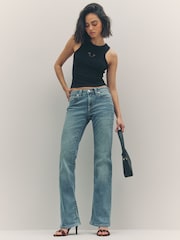 True Religion Jet Black Mesh Horseshoe Racer Tank - Image 2 of 6
