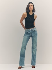 True Religion Jet Black Mesh Horseshoe Racer Tank - Image 4 of 6