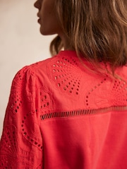 Mint Velvet Broderie Anglaise Detail Sweatshirt - Bild 6 von 8