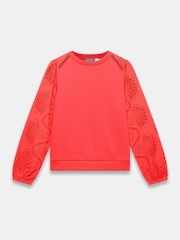 Mint Velvet Broderie Anglaise Detail Sweatshirt - Bild 7 von 8