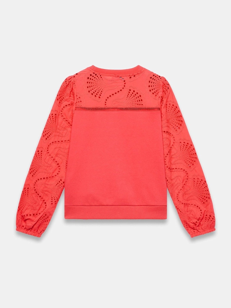 Mint Velvet Broderie Anglaise Detail Sweatshirt - Bild 8 von 8