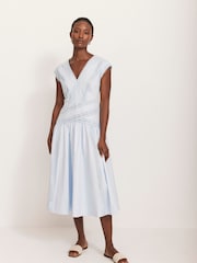 Mint Velvet Blue 100% Cotton Midi Dress - Image 1 of 8
