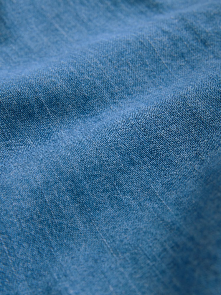 Mid Blue Fuller Bust Cinch Waist Fitted Denim Shirt - Image 3 of 3 Mid Blue Fuller Bust Cinch Waist Fitted Denim Shirt - Image 3 of 3