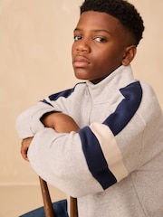 Grey Colourblock Funnel Neck Sweatshirt (3-16yrs) - Image 4 of 10