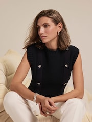 Mint Velvet Blue Sleeveless Knit Top - Image 2 of 8
