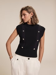 Mint Velvet Blue Sleeveless Knit Top - Image 3 of 8