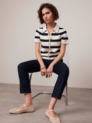 Mint Velvet Blue Striped Knit Top - Image 3 of 6