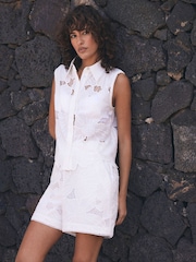 Mint Velvet Floral Lace 100% Cotton Shorts - Imagen 2 de 8