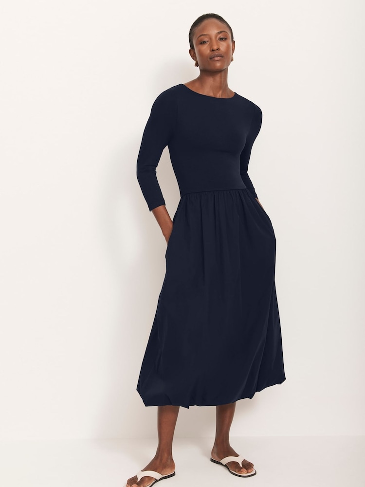 Mint Velvet Blue Bubble Hem Midi Dress - Image 1 of 8