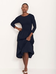 Mint Velvet Blue Bubble Hem Midi Dress - Image 2 of 8