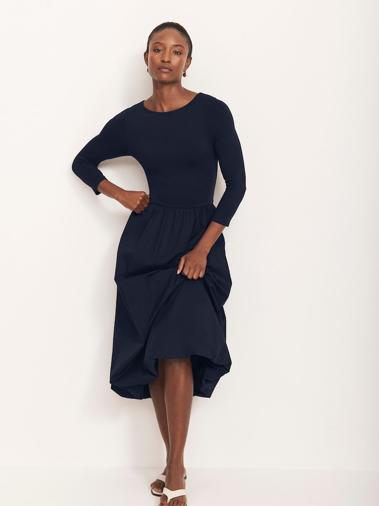 Mint Velvet Blue Bubble Hem Midi Dress - Image 2 of 8