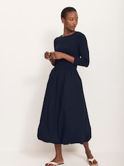 Mint Velvet Blue Bubble Hem Midi Dress - Image 3 of 8