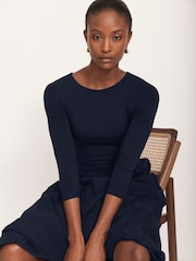 Mint Velvet Blue Bubble Hem Midi Dress - Image 4 of 8