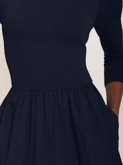 Mint Velvet Blue Bubble Hem Midi Dress - Image 5 of 8