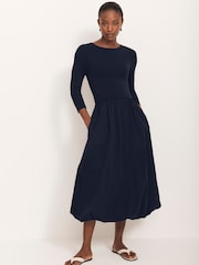 Mint Velvet Blue Bubble Hem Midi Dress - Image 6 of 8