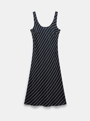 Mint Velvet Black Striped Midi Dress - Image 7 of 8