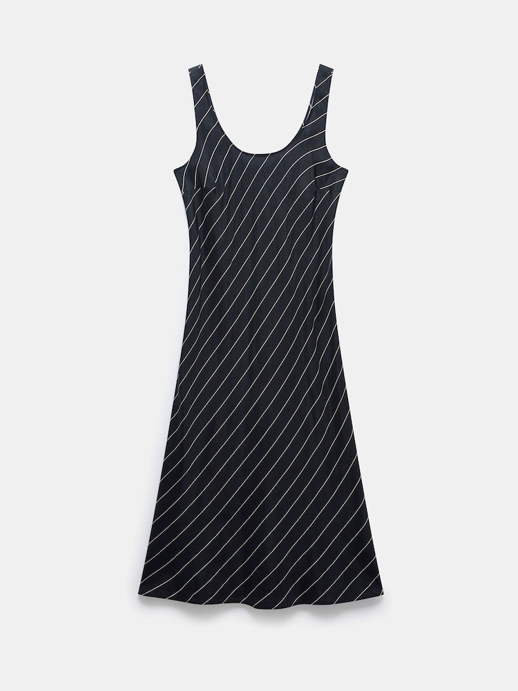 Mint Velvet Black Striped Midi Dress - Image 7 of 8