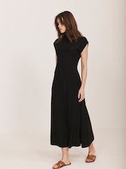Mint Velvet Black Jersey High Neck Maxi Dress - Image 2 of 9