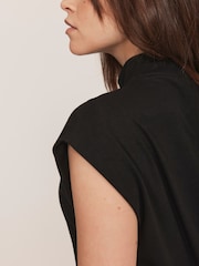 Mint Velvet Black Jersey High Neck Maxi Dress - Image 4 of 9