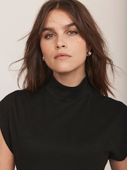 Mint Velvet Black Jersey High Neck Maxi Dress - Image 6 of 9