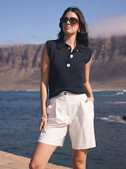 Mint Velvet Blue Knit Tank Top - Image 6 of 8
