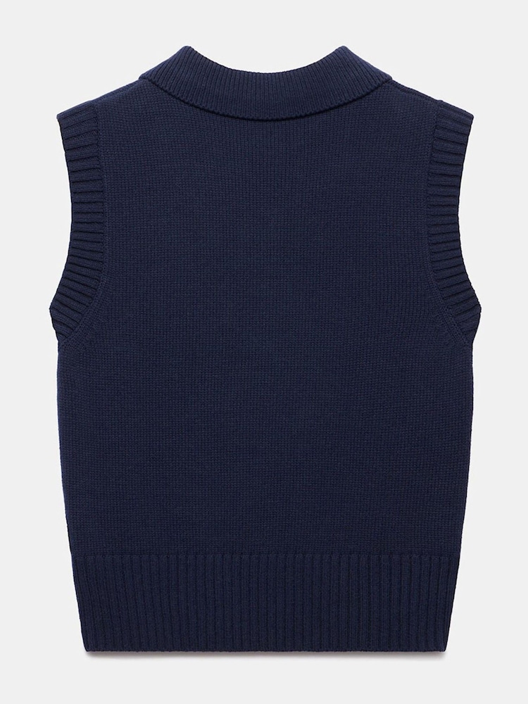 Mint Velvet Blue Knit Tank Top - Image 8 of 8