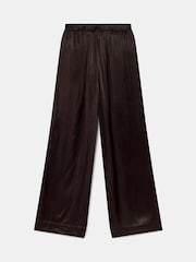 Mint Velvet Brown Satin Wide Trousers - Image 8 of 8