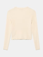 Mint Velvet Yellow Scallop Trim Ribbed Cardigan - Image 7 of 7