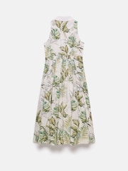 Mint Velvet Green Palm Print 100% Cotton Midi Shirt Dress - Image 8 of 8