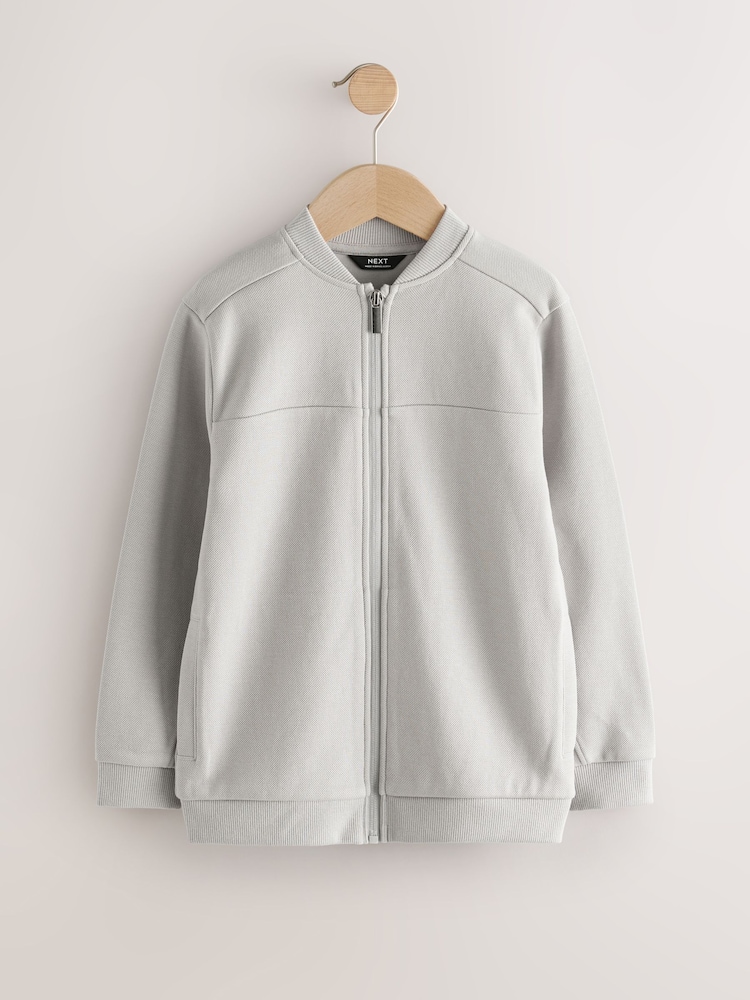 New Grey Smart Bomber Jacket (3-16yrs) - Image 1 of 4