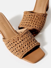 Mint Velvet Brown Jay Woven Block Heel Mules - Image 5 of 5