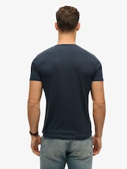Superdry Blue The Merchant Store Short Sleeve Grandad 100% Cotton T-Shirt - Image 2 of 2