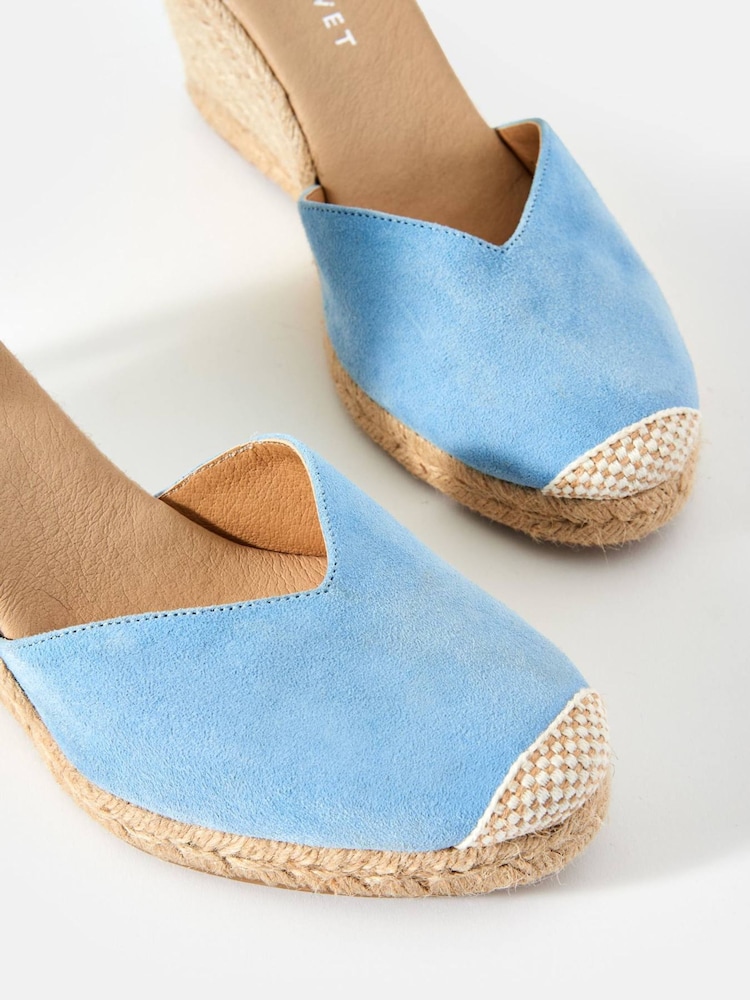 Mint Velvet Blue Pink Espadrille Tie Wedges - Image 5 of 5