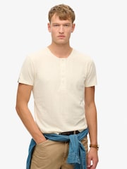 Superdry White The Merchant Store Short Sleeve Grandad 100% Cotton T-Shirt - Image 1 of 4