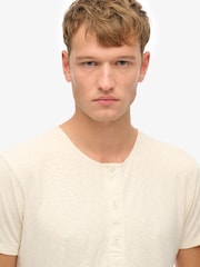 Superdry White The Merchant Store Short Sleeve Grandad 100% Cotton T-Shirt - Image 4 of 4