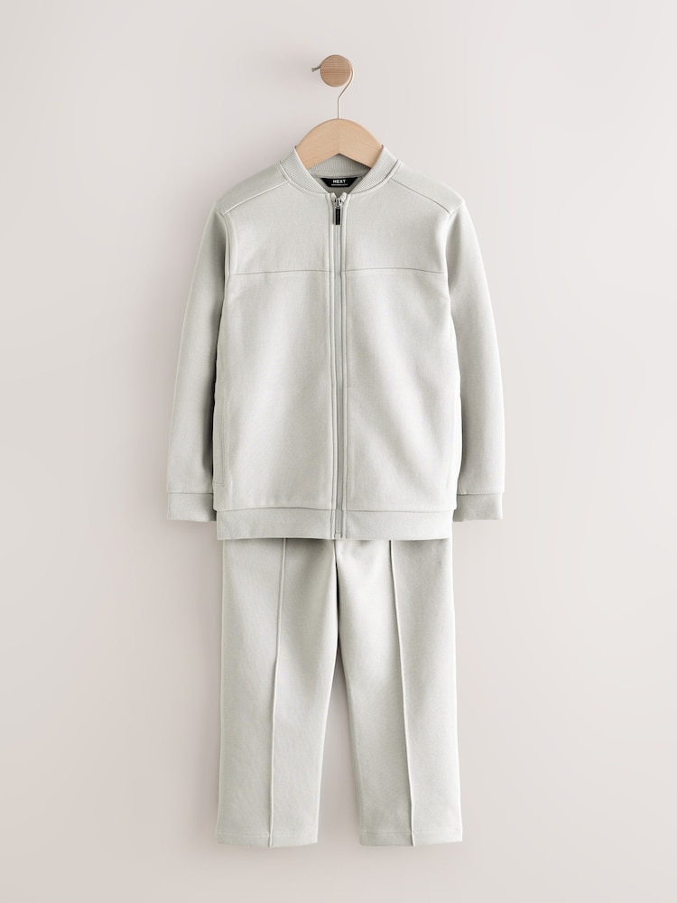 Grey Smart Jersey Bomber Jacket and Joggers Set (3-16yrs) - Image 1 of 5