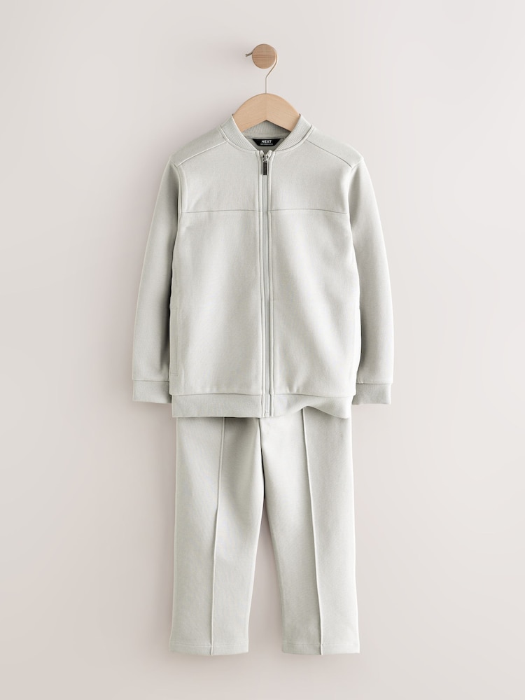 Grey Smart Jersey Bomber Jacket and Joggers Set (3-16yrs) - Image 2 of 5