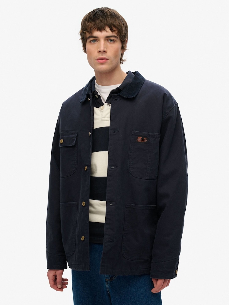 Superdry Blue Surplus Four Pocket Chore Jacket - Image 1 of 3