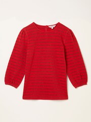 FatFace Leni Red Sparkle Stripe Top - Image 4 of 4