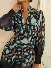 Love & Roses Blue Ombre Butterfly Mini Dress - Image 2 of 4