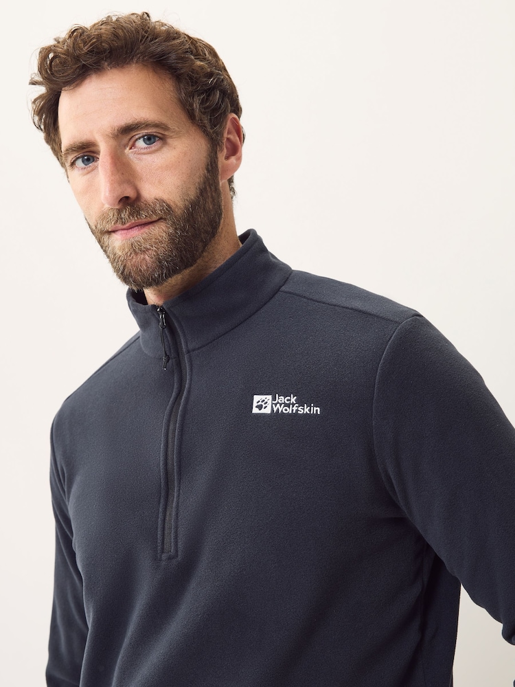 Jack Wolfskin Taunus 1/4 Zip Black Fleece - Image 4 of 4